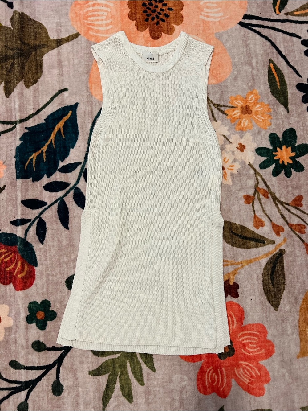 Like NEW Sleeveless Ribbed Knit Tank Dress in White